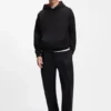 Embroidered-logo hoodie in stretch cotton Embroidered-logo hoodie in stretch cotton