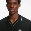 Embroidered-logo polo shirt with Johnny collar