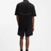 Embroidered-logo polo shirt with Johnny collar
