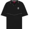 Embroidered-logo polo shirt with Johnny collar