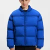 Embroidered-logo puffer jacket with water-repellent finish