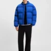Embroidered-logo puffer jacket with water-repellent finish