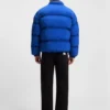 Embroidered-logo puffer jacket with water-repellent finish