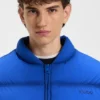 Embroidered-logo puffer jacket with water-repellent finish