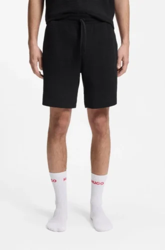 Embroidered-logo pyjama shorts in a cotton blend