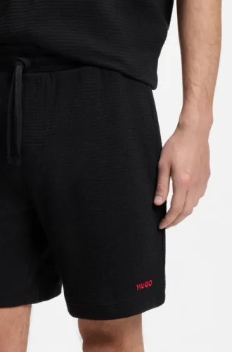 Embroidered-logo pyjama shorts in a cotton blend