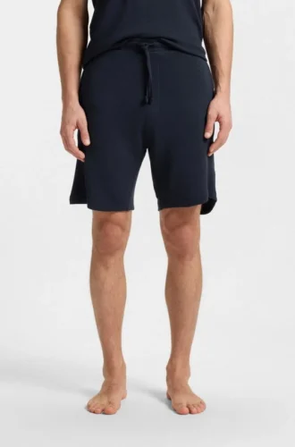 Embroidered-logo pyjama shorts in stretch jersey
