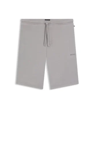 Embroidered-logo pyjama shorts in stretch jersey
