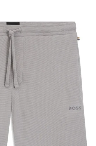 Embroidered-logo pyjama shorts in stretch jersey