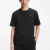 Embroidered-logo pyjama T-shirt in a cotton blend