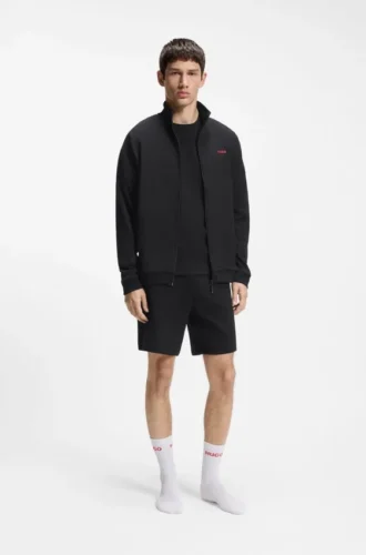 Embroidered-logo pyjama T-shirt in a cotton blend