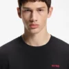 Embroidered-logo pyjama T-shirt in a cotton blend