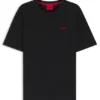 Embroidered-logo pyjama T-shirt in a cotton blend