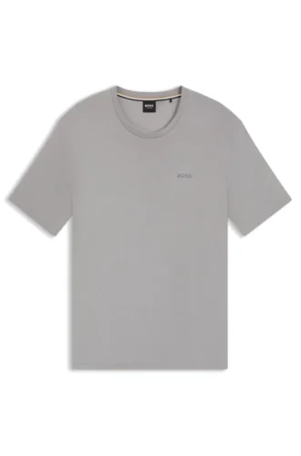 Embroidered-logo pyjama T-shirt in stretch jersey