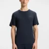 Embroidered-logo pyjama T-shirt in stretch jersey