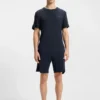 Embroidered-logo pyjama T-shirt in stretch jersey