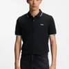 Embroidered-logo slim-fit polo shirt in stretch cotton