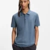 Embroidered-logo slim-fit polo shirt in stretch cotton