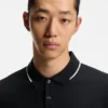 Embroidered-logo slim-fit polo shirt in stretch cotton
