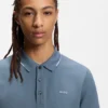 Embroidered-logo slim-fit polo shirt in stretch cotton