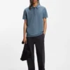 Embroidered-logo slim-fit polo shirt in stretch cotton