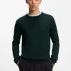 Embroidered-logo sweater in virgin wool