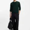 Embroidered-logo sweater in virgin wool