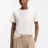 Embroidered-logo T-shirt in cotton jersey