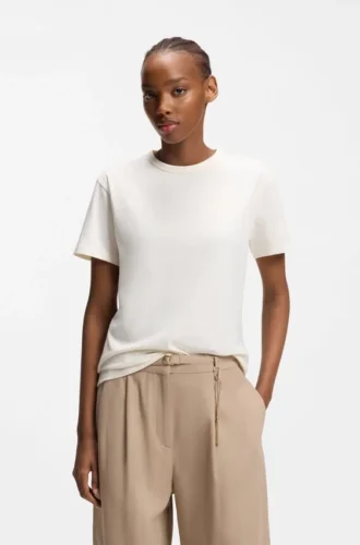 Embroidered-logo T-shirt in cotton jersey