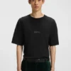 Embroidered-logo T-shirt in cotton jersey