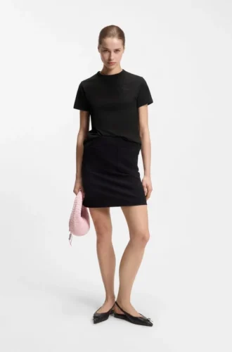 Embroidered-logo T-shirt in cotton jersey