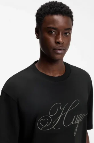Embroidered-logo T-shirt in cotton jersey