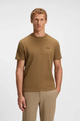 Embroidered-logo T-shirt in cotton piqué