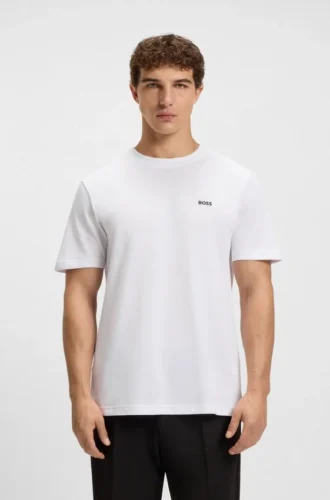 Embroidered-logo T-shirt in cotton piqué