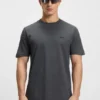 Embroidered-logo T-shirt in cotton piqué