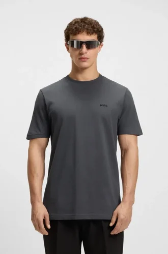 Embroidered-logo T-shirt in cotton piqué