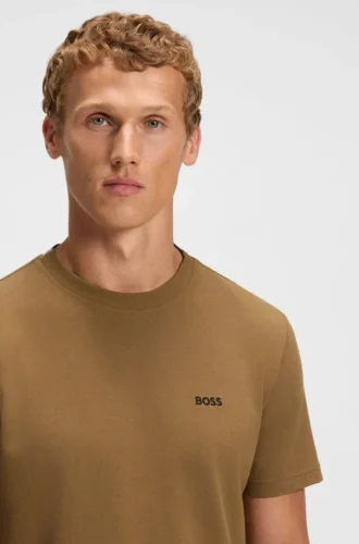Embroidered-logo T-shirt in cotton piqué