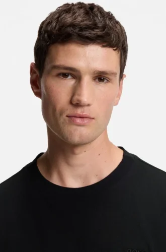 Embroidered-logo T-shirt in cotton piqué