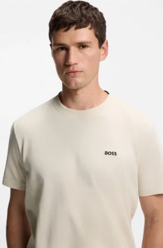 Embroidered-logo T-shirt in cotton piqué