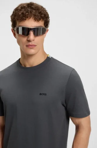 Embroidered-logo T-shirt in cotton piqué
