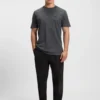 Embroidered-logo T-shirt in cotton piqué