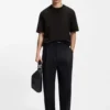 Embroidered-logo T-shirt in stretch cotton