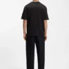Embroidered-logo T-shirt in stretch cotton