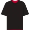 Embroidered-logo T-shirt in stretch cotton