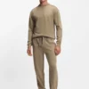 Embroidered-logo tracksuit bottoms in cotton terry
