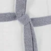 Embroidered-logo white dressing gown in cotton velvet