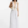 Embroidered waistcoat with tie closure