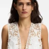 Embroidered waistcoat with tie closure