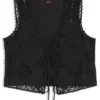 Embroidered waistcoat with tie closure