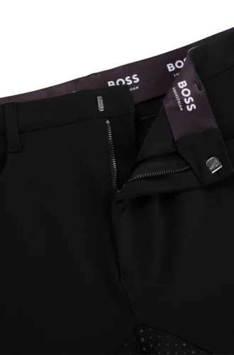 Equestrian full-grip breeches in power-sport fabric